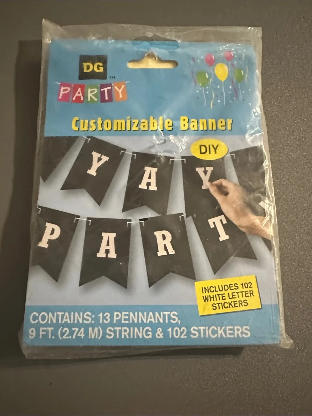 Customizable Black Banner with White Letter Stickers
